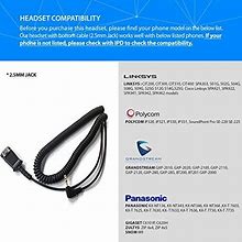 Ipd Iph160 Monaural Nc Headset With 25mm Jack For Ciso Spa Polycom Ip 320321330 Grandstream Gxppanasonic Kx Zultys Gigaset 25mm Headset Jack Port Wit