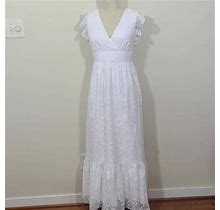 Lilly Pulitzer Women's Autumn Ruffled Midi White Dress Size 4
