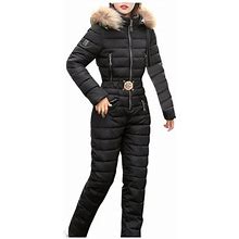 Follure Women Fashion Casual Thick Hot Snowboard Skisuit Outdoor Sports Zipper Ski Suit Jumpsuit For Women