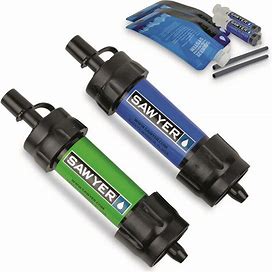 Sawyer Mini Water Filtration System, Twin Pack Blue/Green One Size