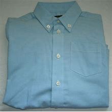 Boys Chaps Oxford Long Sleeve Dress Shirt School Uniform Cotton Blend Size 7 New