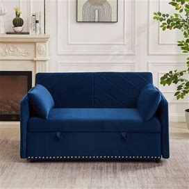 Sleeper Sofa Bed With Pull-Out Bed - Blue
