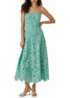 ASTR The Label Floral Lace Midi Dress In Green At Nordstrom, Size Large