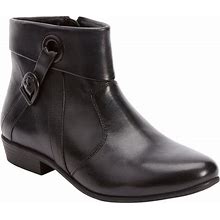Women's The Terri Leather Bootie By Comfortview In Black (Size 10 M)