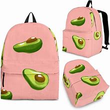 Avocado Pink Pattern Print Premium Backpack