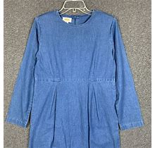 Talbots Denim Dress 6 Womens Peasant Midi Long Blue Vintage 1990S