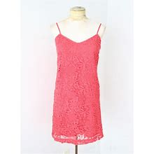 J Crew Coral Pink Cutwork Lace Sundress Shift Dress Adjustable Thin