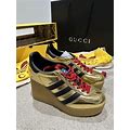 Gucci X Adidas Gazelle Wedge Sneakers Womens Size 36 Authentic UK 3 Gold
