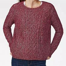 NWT Faherty Ladies $268 Blair Crew Sweater Zinfandel Red Size Medium