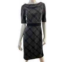 White House Black Market Dresses | White House Black Market Grey Plaid Short Sleeve Sheath Dress Size 4 Casual | Color: Black | Size: 4