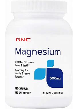GNC Magnesium Capsules 500Mg - 120 Capsules (120 Servings)