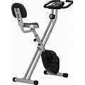 Soozier Foldable Upright Training Exercise Bike Indoor Stationary X Bike With 8 Levels Of Magnetic Resistance For Aerobic Exercise, Grey A90-192Gy