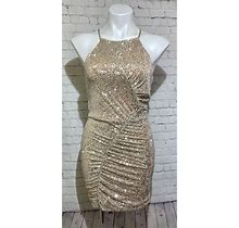Parker Dresses | Parker Alina High Neck Ruched Cocktail Dress | Color: Gold | Size: 0