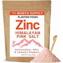 Himalayan Pink Salt + Zinc | Fine Grain 1 Lbs | Premium Organic Pure & Unrefined | Healthy Nutrient & Mineral Dense | Vegan | 11 Month Supply | (1 Po