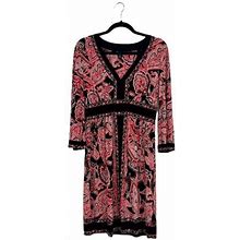 I.N.C Dresses | I.N.C Empire Waist Bell Sleeve Midi Dress Paisley Print Red/Black Size M | Color: Black/Red | Size: M