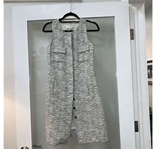 Adam Lippes Nyc Dress Size 2 Button Down Textured Dress Pockets