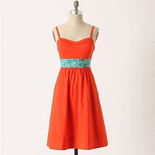 Anthropologie Dresses | Anthropologie Edme & Esyllte Orange Red Babydoll Dress | Color: Orange/Red | Size: 0