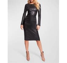 As By Df Mrs. Smith Stretch Leather Knee-Length Dress, Black, Women's, XS, Cocktail & Party Wedding Guest Dresses Cocktail Dresses