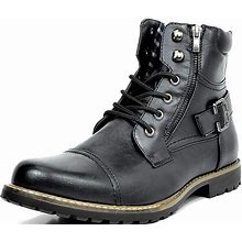Black Leather Buckle Trap Ankle Boots,1 Pair.Shoes & Accessories > Men's Shoes > Chelsea Boots.Unisex.Black,Brown,Yellow