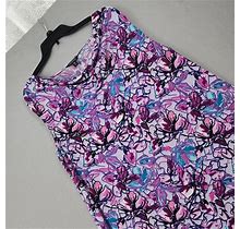 George Womens Sleeveless Dress Purple Floral Regular XL 16-18
