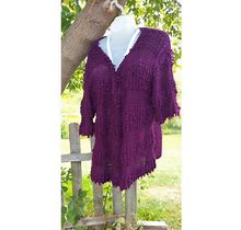 Joe Browns Sweaters | Joe Browns Plus Size 28/30 Plum Purple Knit Cardigan Womens 100% Acrylic Sweater | Color: Purple | Size: 28