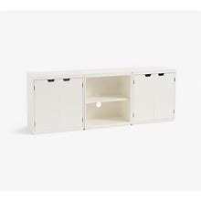 Windsor Modular Low 72" Bookcase & Cabinets, White | Pottery Barn