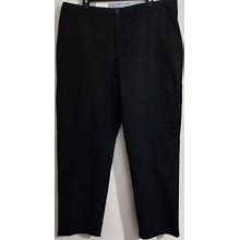 Croft & Barrow Women's Pants Relaxed Mid Rise/Black /Size 18/ Cotton