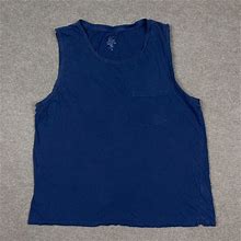 J. Crew T Shirt Mens Size XL Blue Tank Sleeveless Knit Goods Lightweight Slim