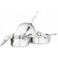 Viking Culinary 3-Ply Stainless Steel Cookware Set With Metal Lids, 5 Piece, Dishwasher, Oven Safe, Works On All Cooktops Including Induction