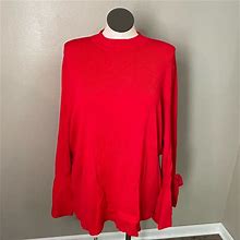 Venus Sweaters | Venus Red Bell Sleeve Sweater-3X | Color: Red | Size: 3X