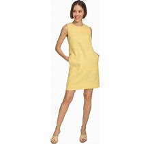 Tommy Hilfiger Women's Round-Neck Sleeveless Shift Dress - Snapdrgn - Size 10