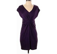 Calvin Klein Casual Dress Cowl Neck Short Sleeve: Purple Dresses - Women's Size X-Small