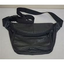 Amerileather Unisex Adults Leather Fanny Pack Belt Bag Black