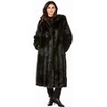Roamans Plus Size Full Length Faux-Fur Coat With Hood