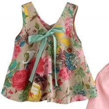 Set For Girls Fly Sleeve Cartoon Prints Dress Princess Dresses Headbands Suit Floral Vest Top Shorts Two Pieces Easter Day Soft Casual Trendy Outfits