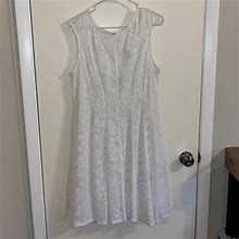 Studio One Dresses | Knee-Length White Lace Sleeveless Dress | Color: White | Size: 14