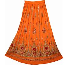 Fashion Of India Women's Long Bohemian Maxi Skirt - Gypsy Hippie Boho Chic Style Dress