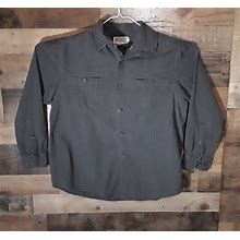 Duluth Trading Mens Free Swingin Flannel Relaxed Fit Shirt Dark Gray