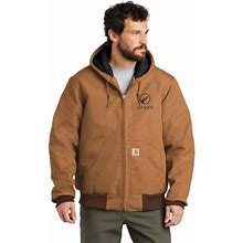 12 Customized Carhartt CTTSJ140 Tall Quilted-Flannel-Lined Duck Active Jac - Carhartt Brown - MT