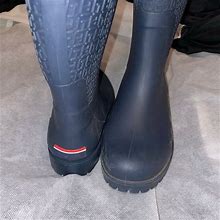 Tommy Hilfiger Tall Monogrammed Rain Boots - 7 - Women | Color: Blue | Size: 7