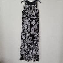 R & M Richards Dresses | Nwt Keyhole Halter Maxi Dress | Color: Black/Cream | Size: 10P