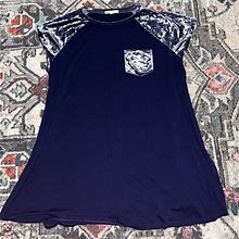 Wallflower Dresses | Cotton And Velvet T-Shirt Dress | Color: Blue | Size: 2X