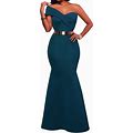 MAYFASEY Women's Sexy Off The Shoulder Oversized Bow Applique Evening Gown Party Long Maxi Dress