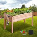 VEVOR 48x24x30in Raised Garden Bed With Sturdy Legs, High End Natural Fir Wood Planter Box Elevated Planting Stand For Backyard/Garden/Patio/Balcony