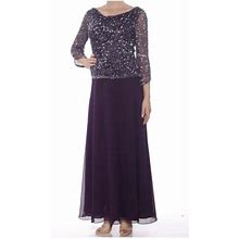 Formal Dresses Size 8 Jkara Evening Maxi Gown Purple Sequin Mother Of