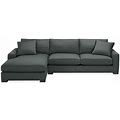 Room & Board | Modern Metro Deep 124" Sofa W/Left-Arm Chaise In Blue Sumner Fabric | Stain-Resistant Fabric