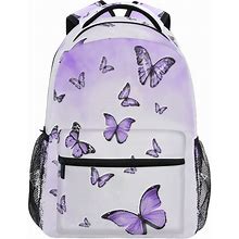 Wamika Purple Butterfly Backpack For Girls Cute Kawaii Kids School Backpacks Book Bag Daypack