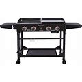 Royal Gourmet GD402 4-Burner Portable Flat Top Gas Grill And Griddle Combo With Folding Legs, 48,000 BTU, Black