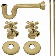 Plumbing Supply Kit, 1-1/2" P-Trap 1/2" IPS Inlet X 3/8" Comp, Brushed Brass, Plumbing Fixtures, By Kingston Brass