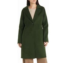 MICHAEL Michael Kors Notched Collar Longline Wool Blend Coat In Jade At Nordstrom, Size Medium